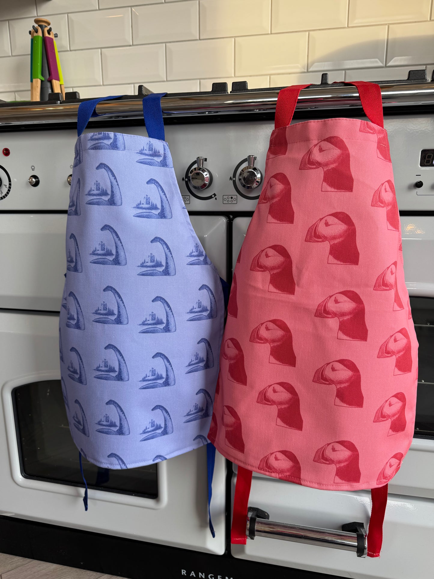 Puffin and Nessie Toddler Aprons