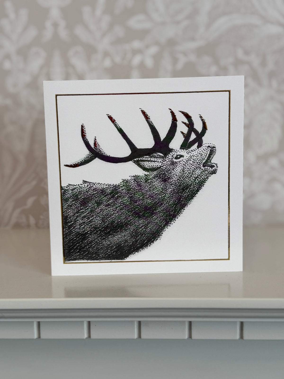 Set of 4 Scottish Wildlife Foil Greetings Cards (blank inside)