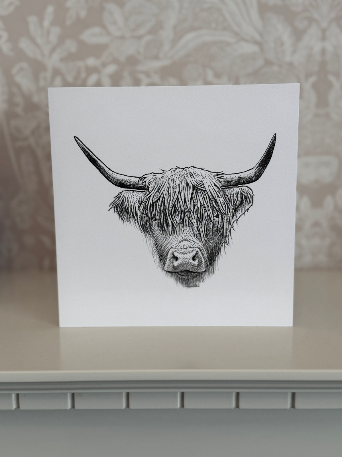Pack of 4 Stag and Highland Cow Greetings Cards (blank inside)